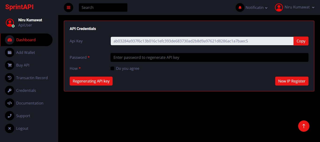 Verification API Admin Panel
